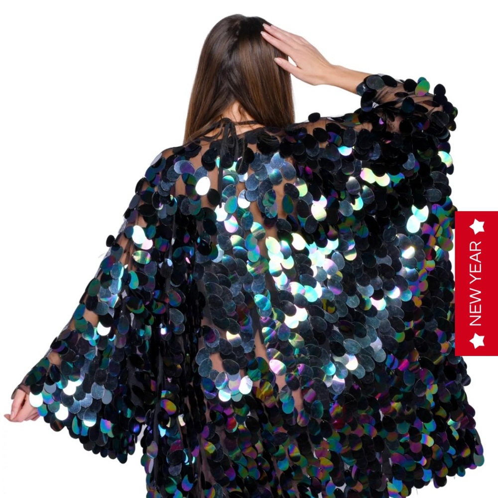 Multicolor Sequin Jacket duster - Picture 3 of 6